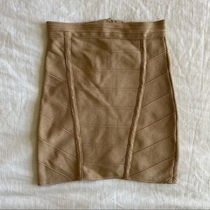Tan Bandage Mini Skirt